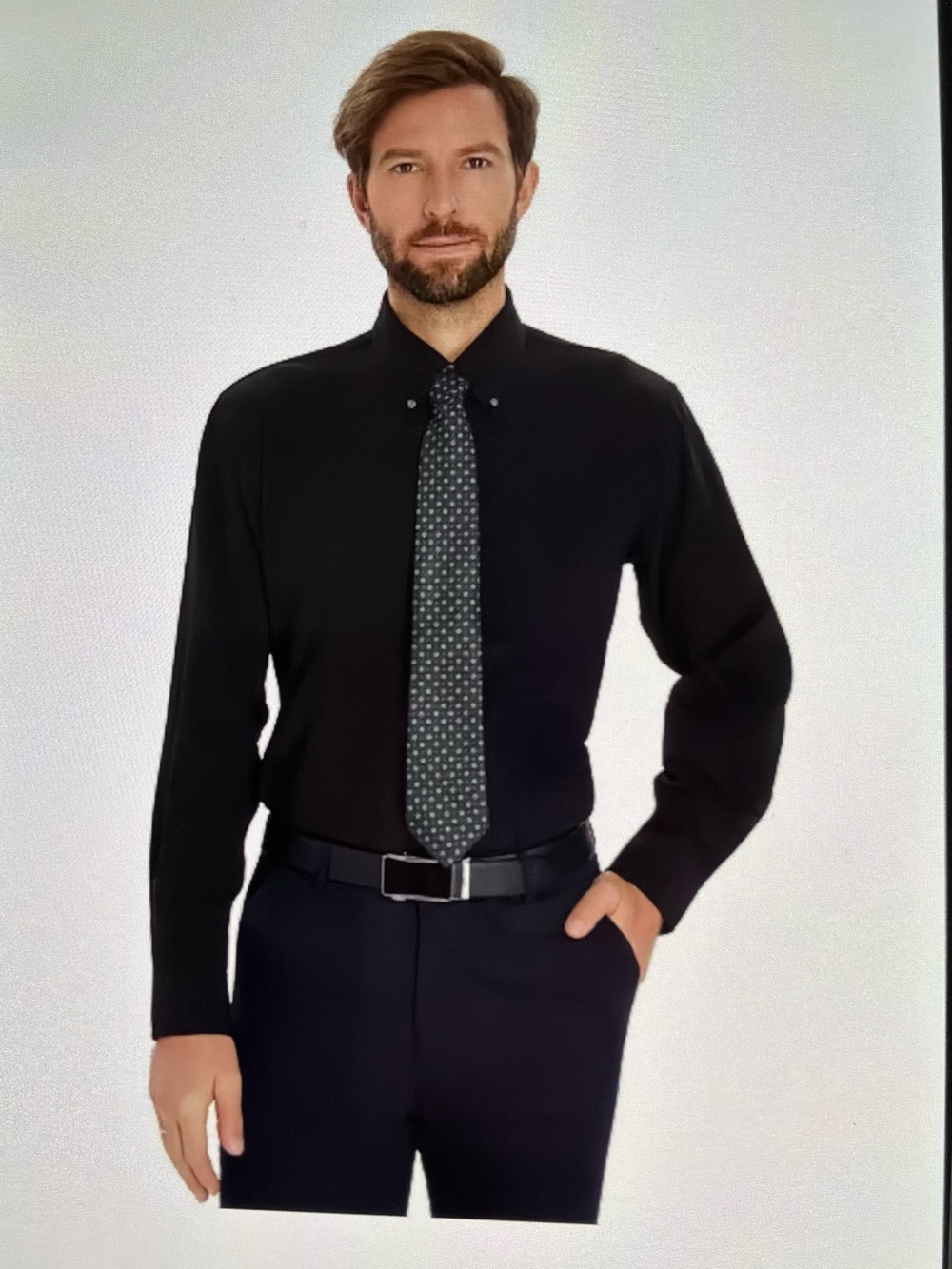 Club Room Men’s Black Button-Down Dress Shirt